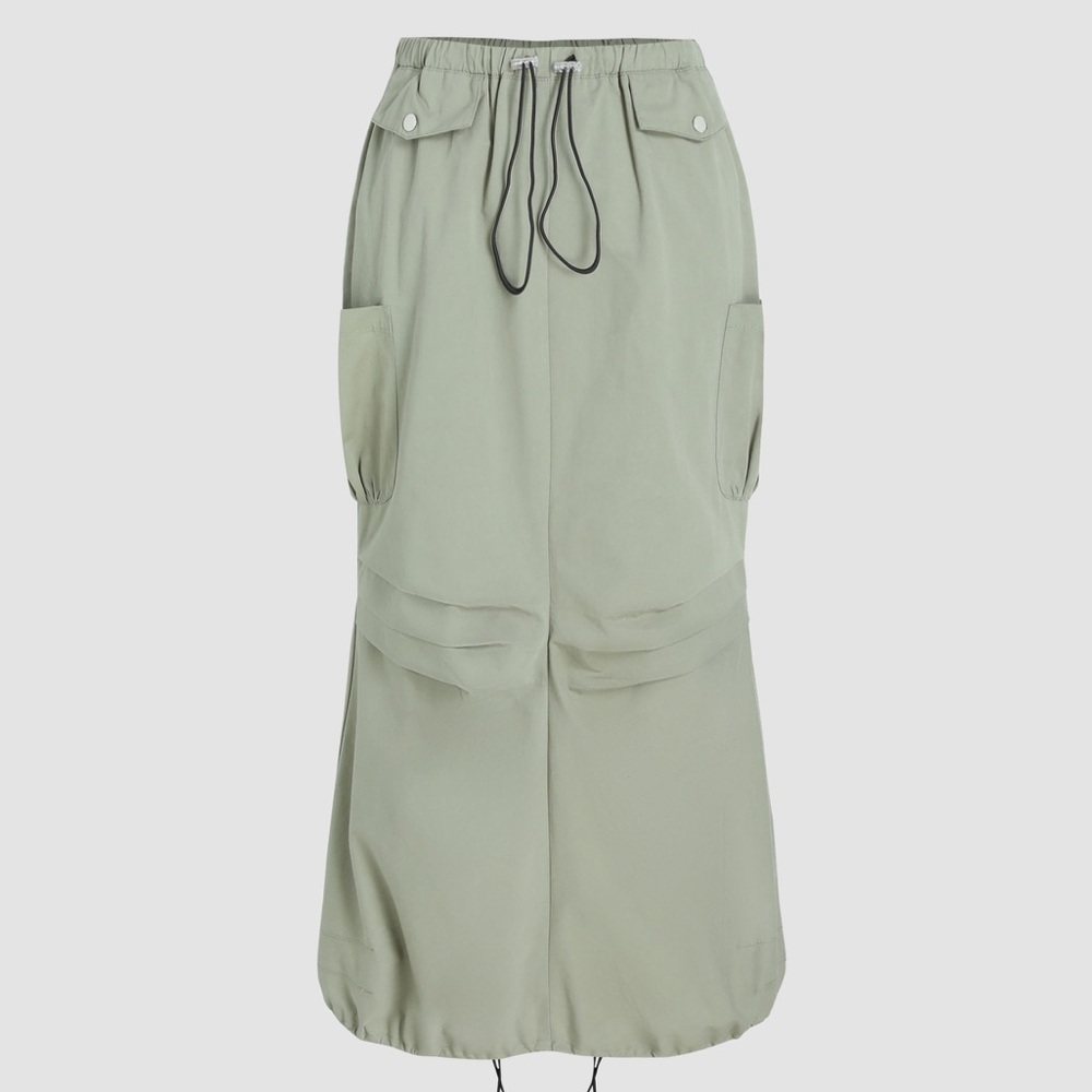 CIDER Y2K DRAWSTRING PARACHUTE CARGO SLIT SKIRT